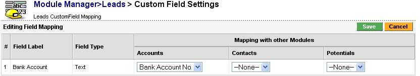 Map Lead Custom Fields