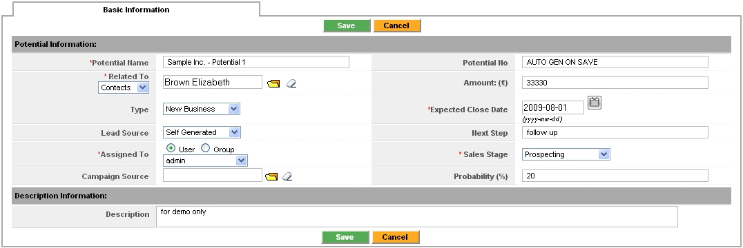 Potential - Create View