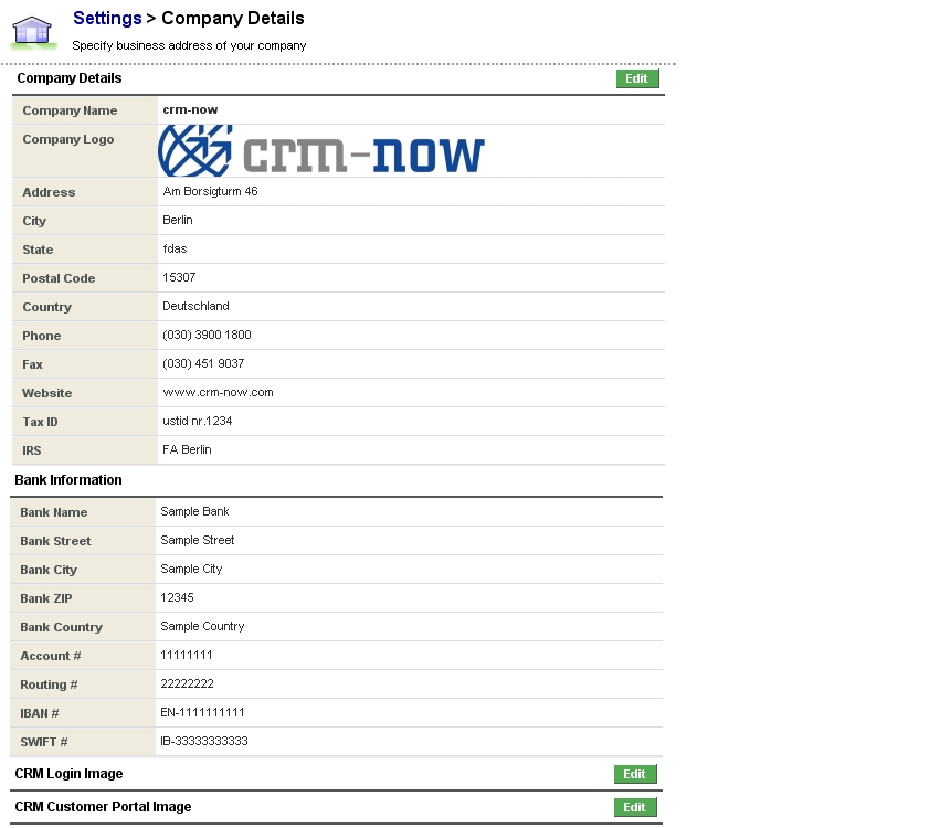 Company Information - Detail View