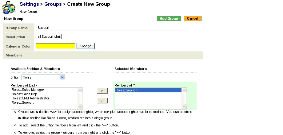 Group - Create View