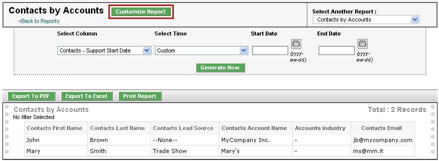 Report Detail View