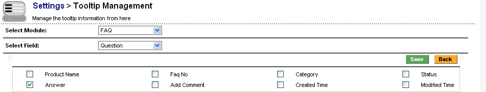 Tool Tip Menu - FAQ