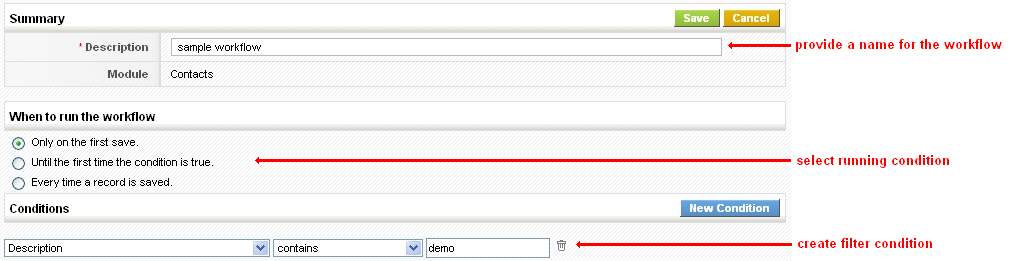 Create Workflow Conditions