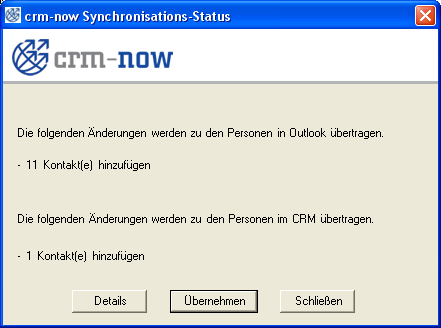 Ergebnis der Synchronisation