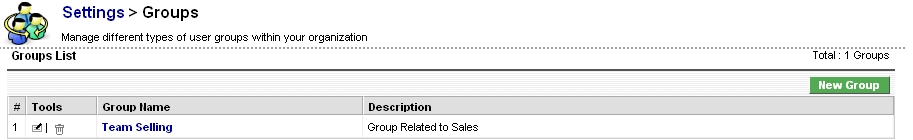 Groups - List View