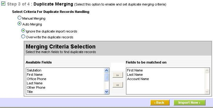 Contact Import, Step 3