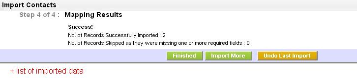 Contact Import, Step 4