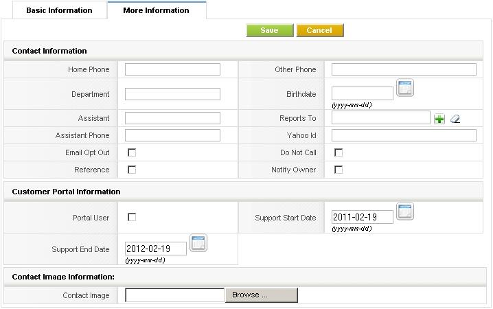 New Contact - More Information