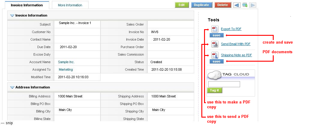 Invoice - Detail View