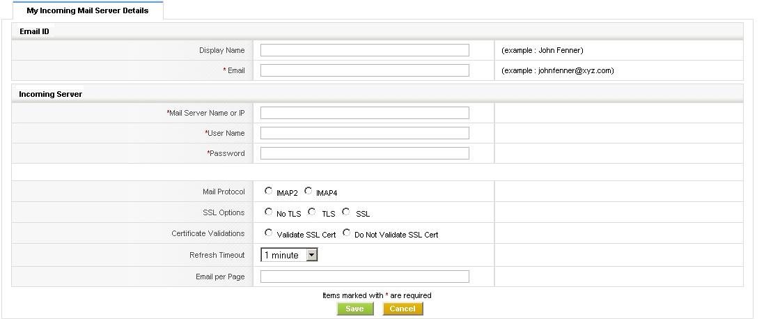 Incoming Mail Server Details