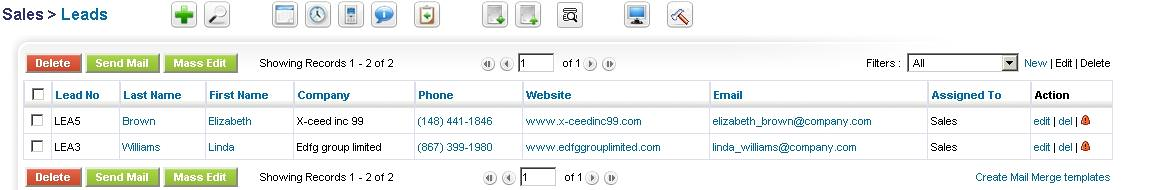 Lead List View