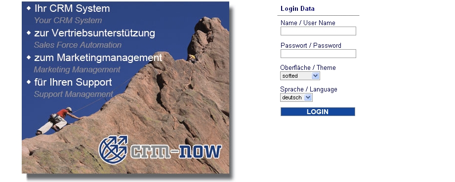 Login screen
