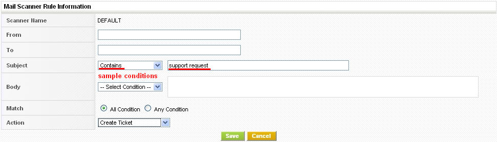 Mail Converter Rule Sample